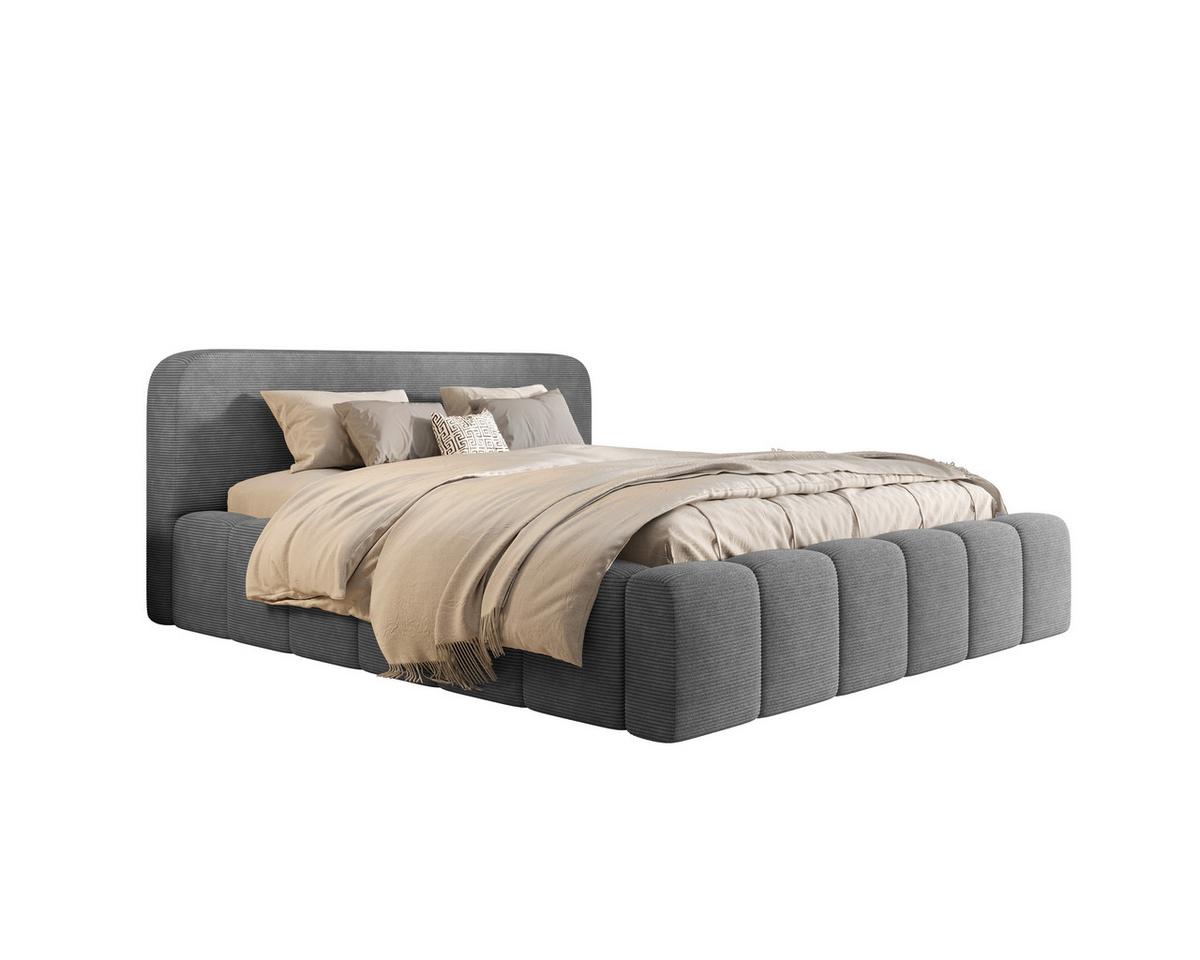 Polsterbett Deli 140 Anthrazit LF: 140x200cm - Anthrazit/Schwarz, MODERN, Textil/Metall (140/200cm) - MID.YOU