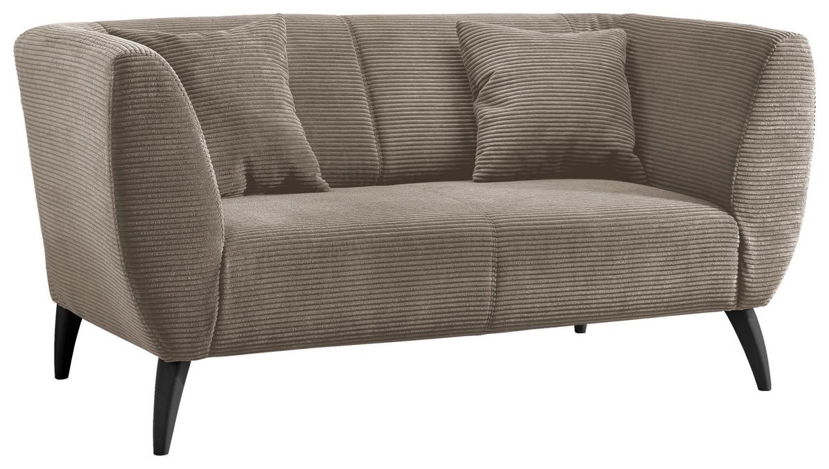2-Sitzer-Sofa Colori Graubraun Rücken Echt - Graubraun/Schwarz, MODERN, Textil (172/83/88cm) - MID.YOU