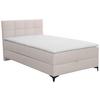 Polsterbett mit Matratze 120x200 Freddie Beige - Beige/Schwarz, KONVENTIONELL, Textil (120/200cm)
