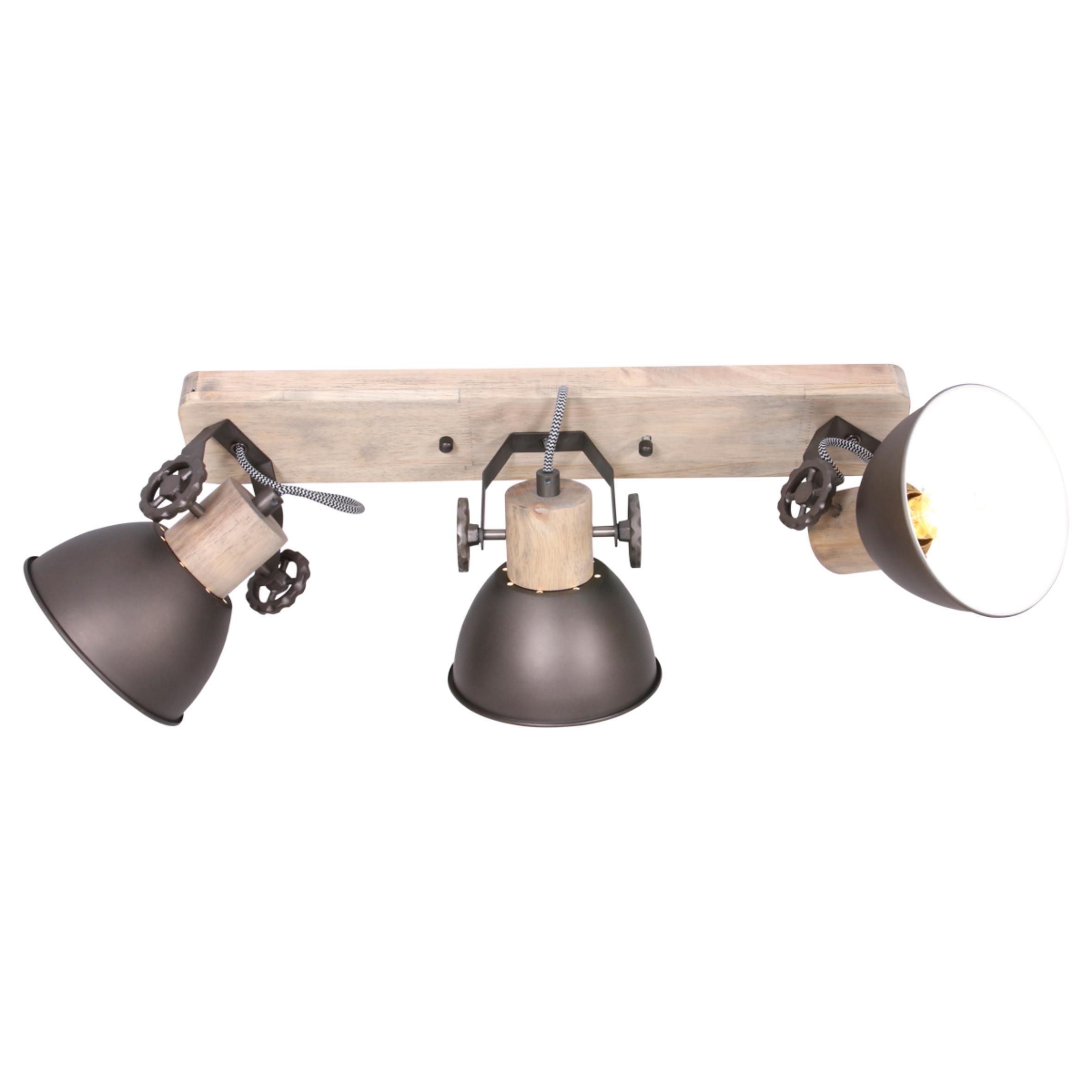 Deckenspots Gearwood - Anthrazit/Kupferfarben, Trend, Holz/Metall (59/19/23cm)