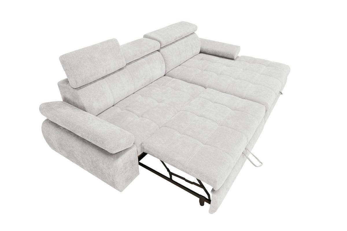 Rohová sedačka VEGAS, pravá, světle šedá žinylka - černá/světle šedá, Design, dřevo/textil (294/173cm)