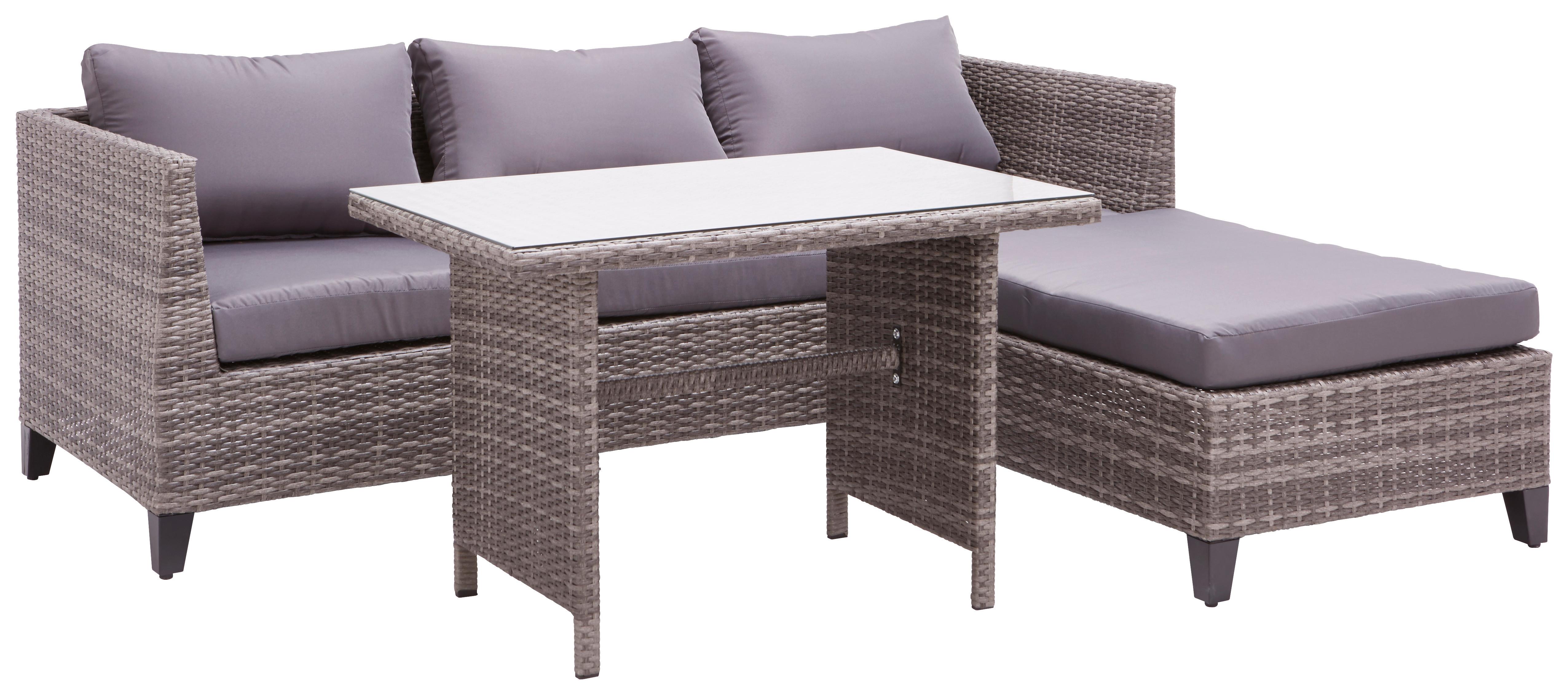 TERASOVÁ SEDACIA SÚPRAVA NEUSEELAND -INT- - sivá/antracitová, kov/textil (191/164cm) - Mömax