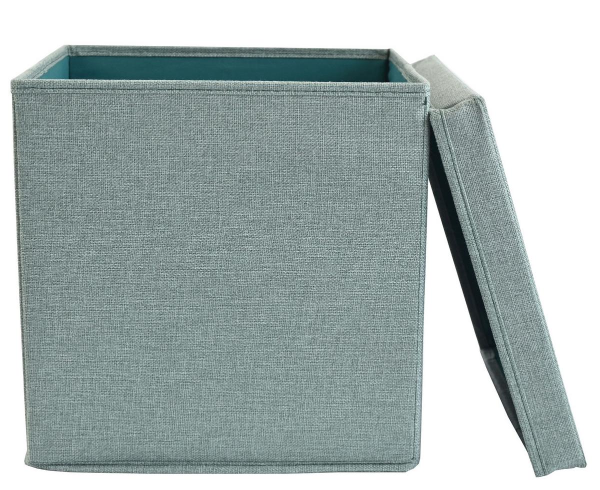 Skladací box BOBBY S VEKOM - zelená, Modern, kartón/textil (33/33/33cm) - Mömax
