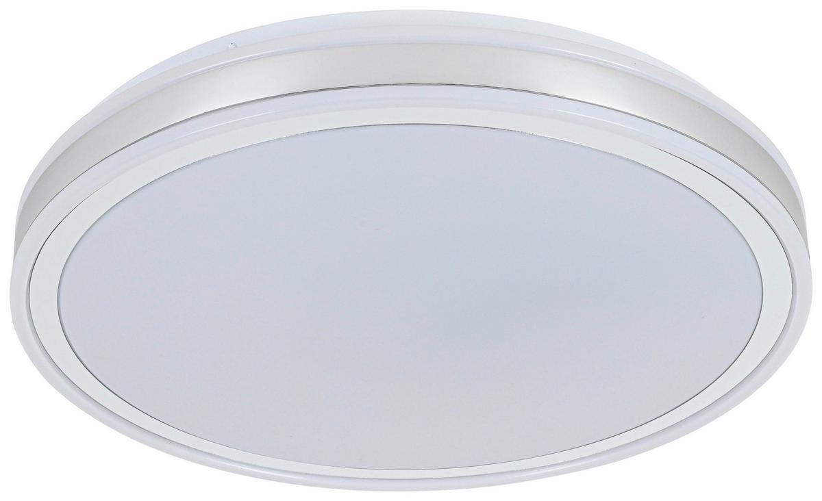 LED-Deckenleuchte Charlyn - Chromfarben/Weiß, Basics, Kunststoff/Metall (38/6cm) - Luca Bessoni
