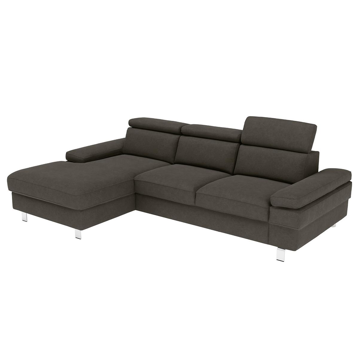 Ecksofa Elvis, Anthrazit S: 182x259 Cm - Anthrazit/Silberfarben, KONVENTIONELL, Textil (182/259cm) - Trendmanufaktur