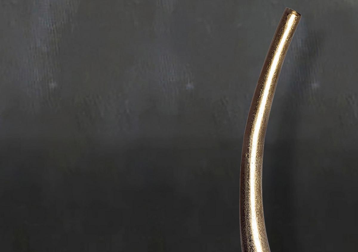 Dekovase Spirale Goldfarben B: 48 cm - Goldfarben, Design, Metall (48/100/10cm) - Livetastic