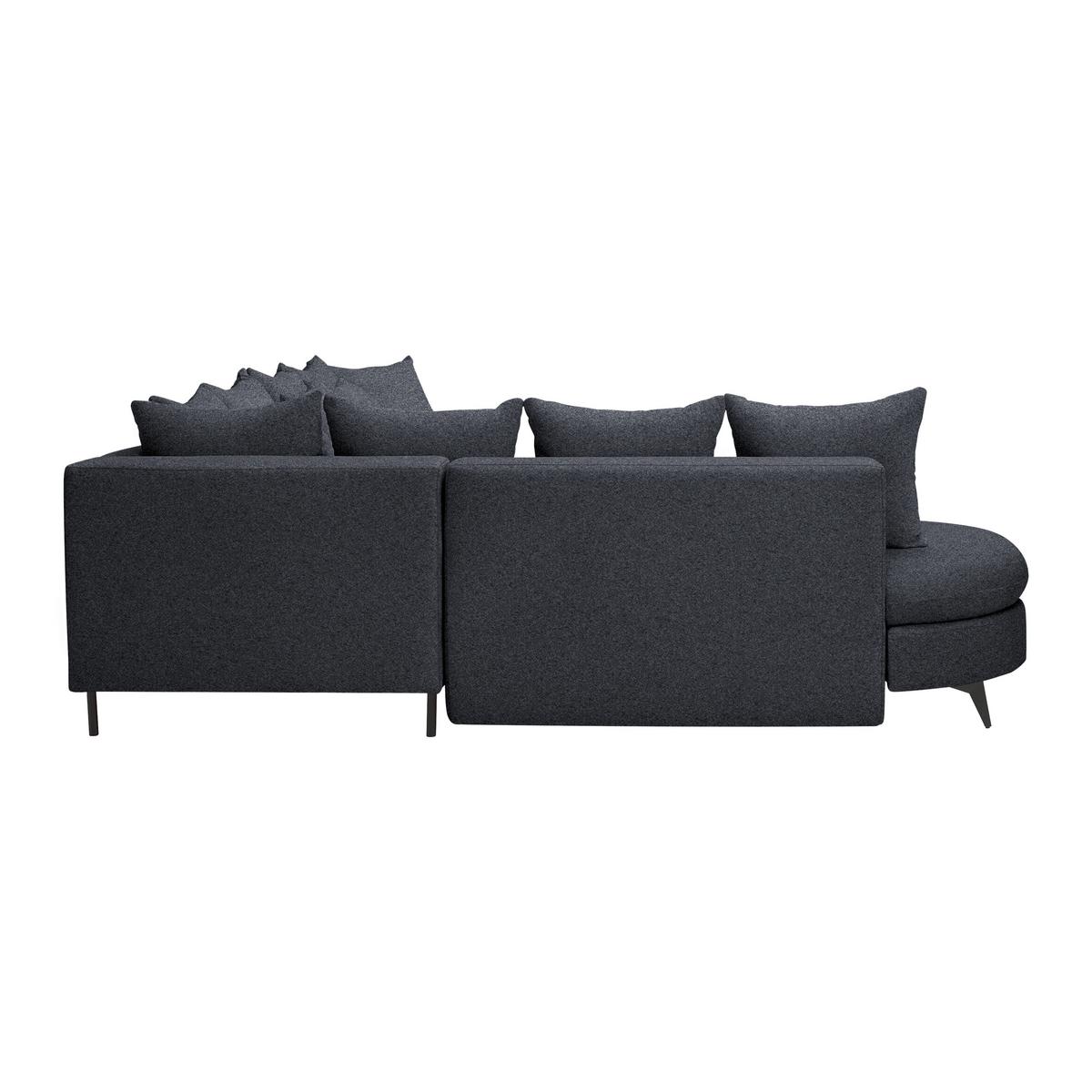 Rohová sedačka AXEL, ľavá, tmavosivá tkanina - čierna/tmavosivá, Modern, kov/textil (250/291cm) - Mömax
