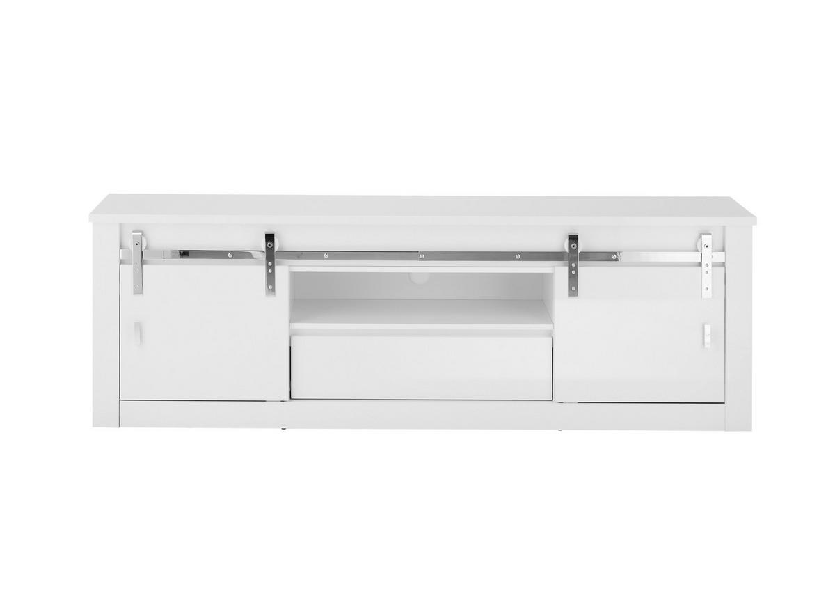 Wandboard Daytona Weiß B: 201  Cm - Weiß Hochglanz/Weiß, Design, Holzwerkstoff (201/65/43cm) - Livetastic