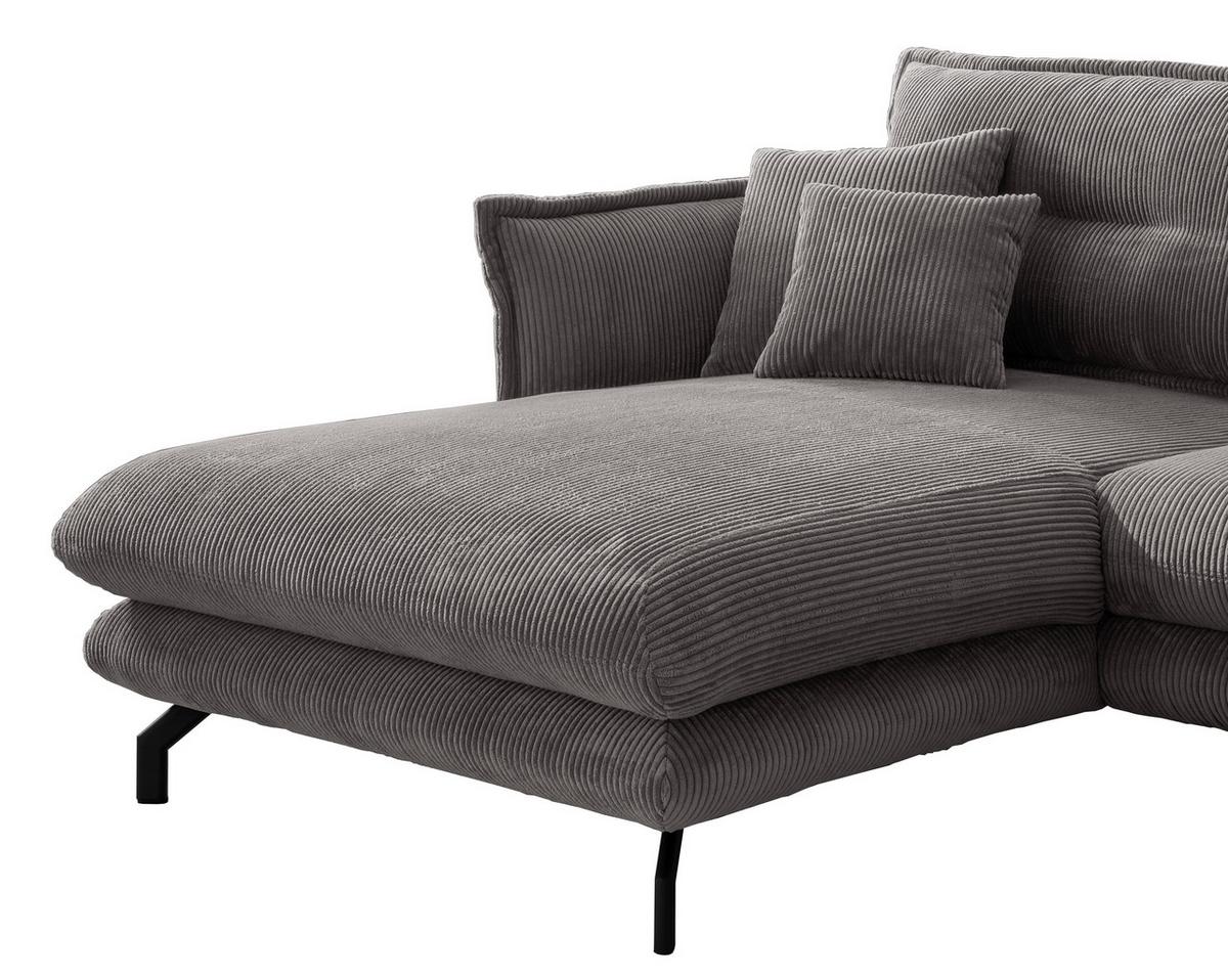 Ecksofa Lava Grau S: 180/255 Cm - Schwarz/Grau, MODERN, Textil (180/255cm) - Livetastic