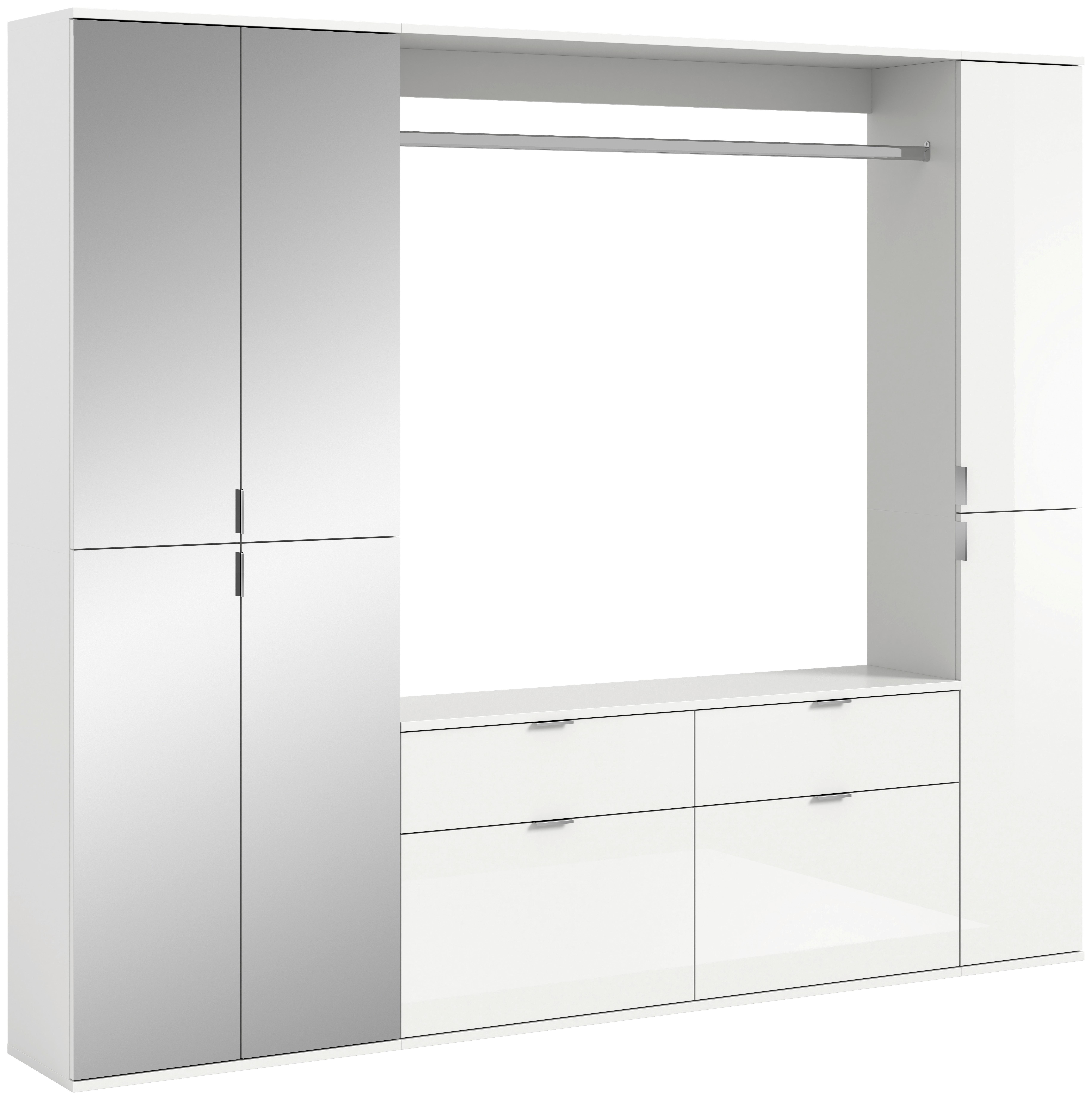 Garderobe Projekt X 4-Teilig Weiß B: 212 cm