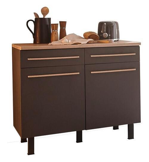 Spodná kuchynská skrinka BILBERRY antacitová - antracitová/dub sonoma, Design, kompozitné drevo/plast (100/90/60cm) - Carryhome