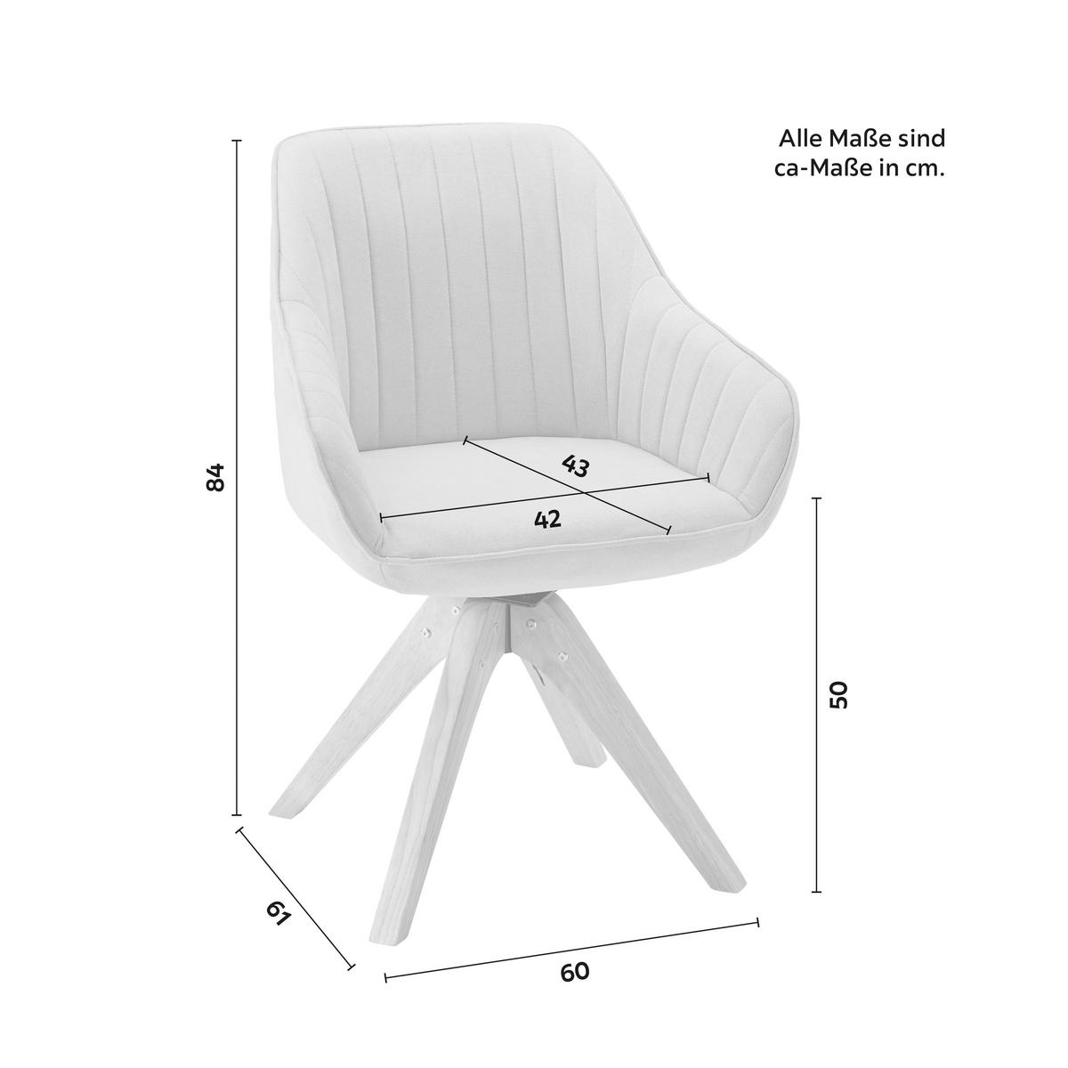 Židle s područkami LEONIE béžová - krémová/přírodní barvy, Moderní, dřevo/textil (60/84/61cm) - Bessagi Home