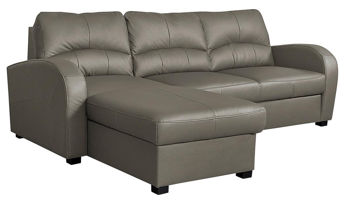 Ecksofa Tilo Schlammfarben S: 168 cm - Schlammfarben/Schwarz, Design, Leder/Textil (168/227cm) - Livetastic
