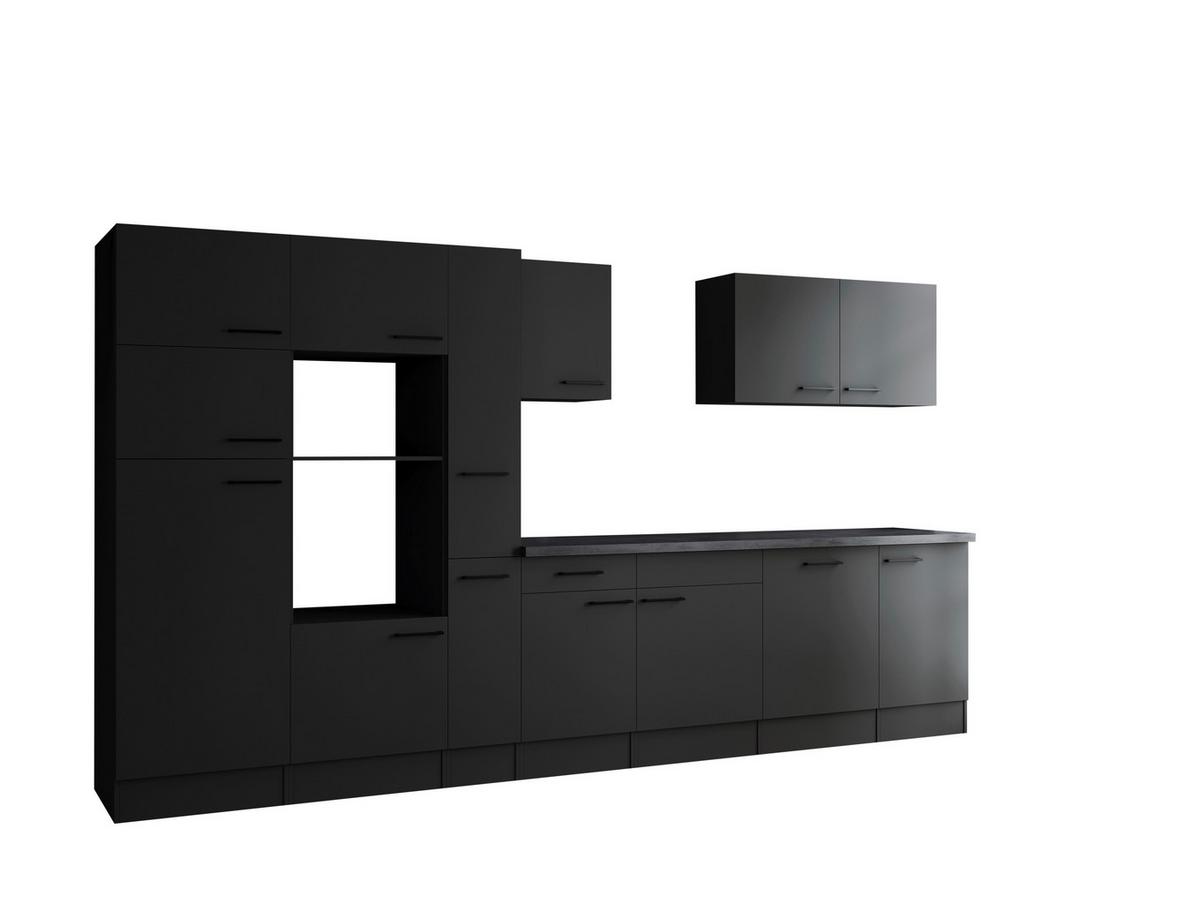 Küchenleerblock Oliver Dunkelgrau B: 370 Cm - Dunkelgrau/Grau, Design, Holzwerkstoff (370cm) - Respekta