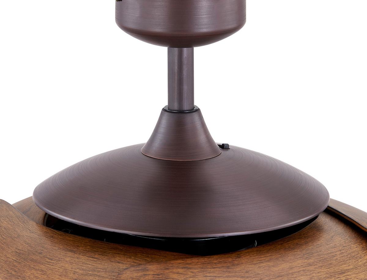 Deckenventilator Fanaway Bronzen 4 Flügel, Led-Leuchte - Walnussfarben/Bronzefarben, Basics, Kunststoff/Metall (122/41cm) - P & B