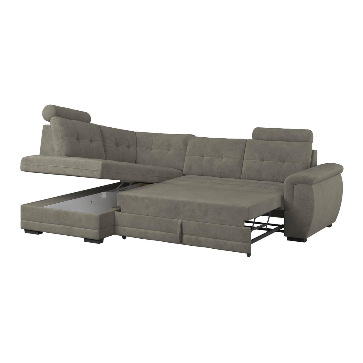 Ecksofa mit Schlaffunktion Falco new Braun 183x251 cm - Schwarz/Braun, KONVENTIONELL, Textil (183/251cm) - Ondega