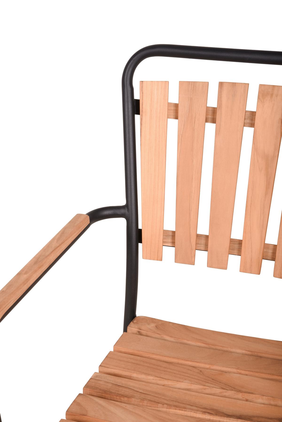 Stapelstuhl Covina - Schwarz/Braun, Basics, Holz/Metall (60/91/63cm) - Gardenson