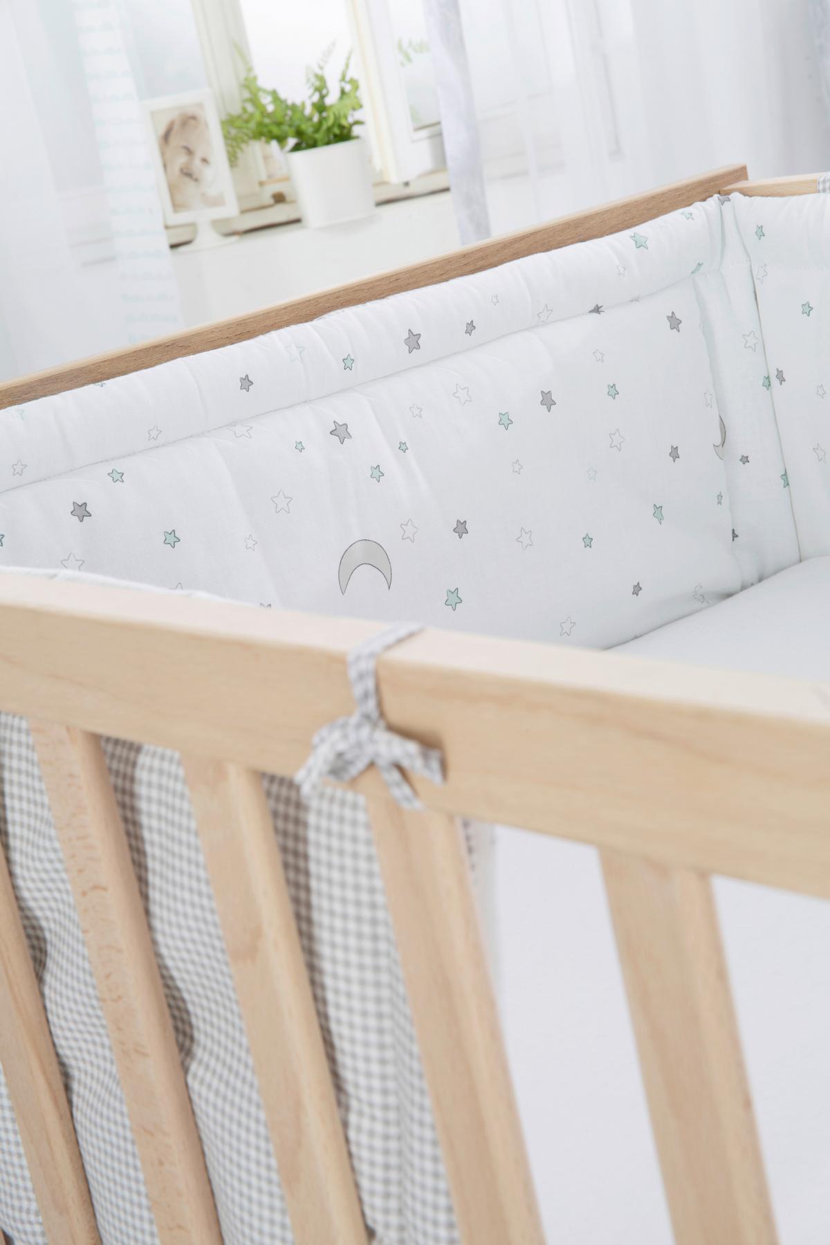 Gitterbettset 1492s209 Sternenzauber - Taupe/Weiß, Basics, Textil - Roba