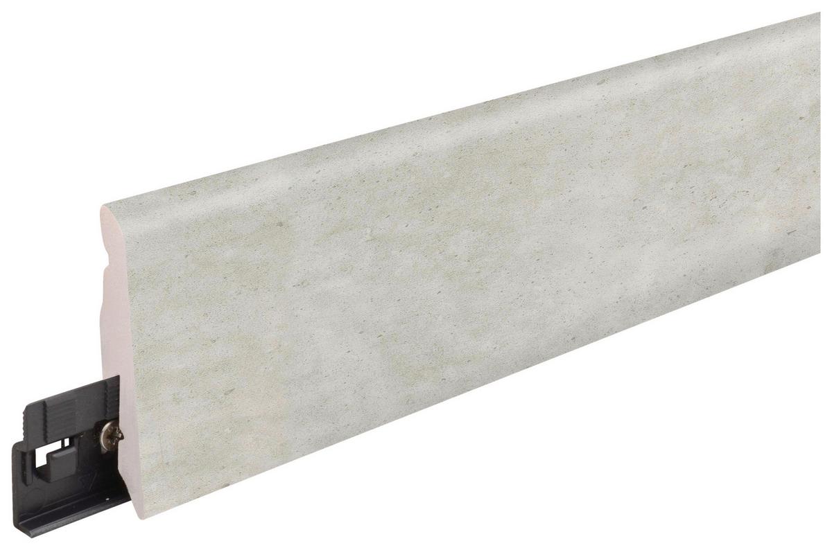Sockelleiste Concrete - Grauweiß, Basics, Kunststoff (240/5.8/1.2cm)