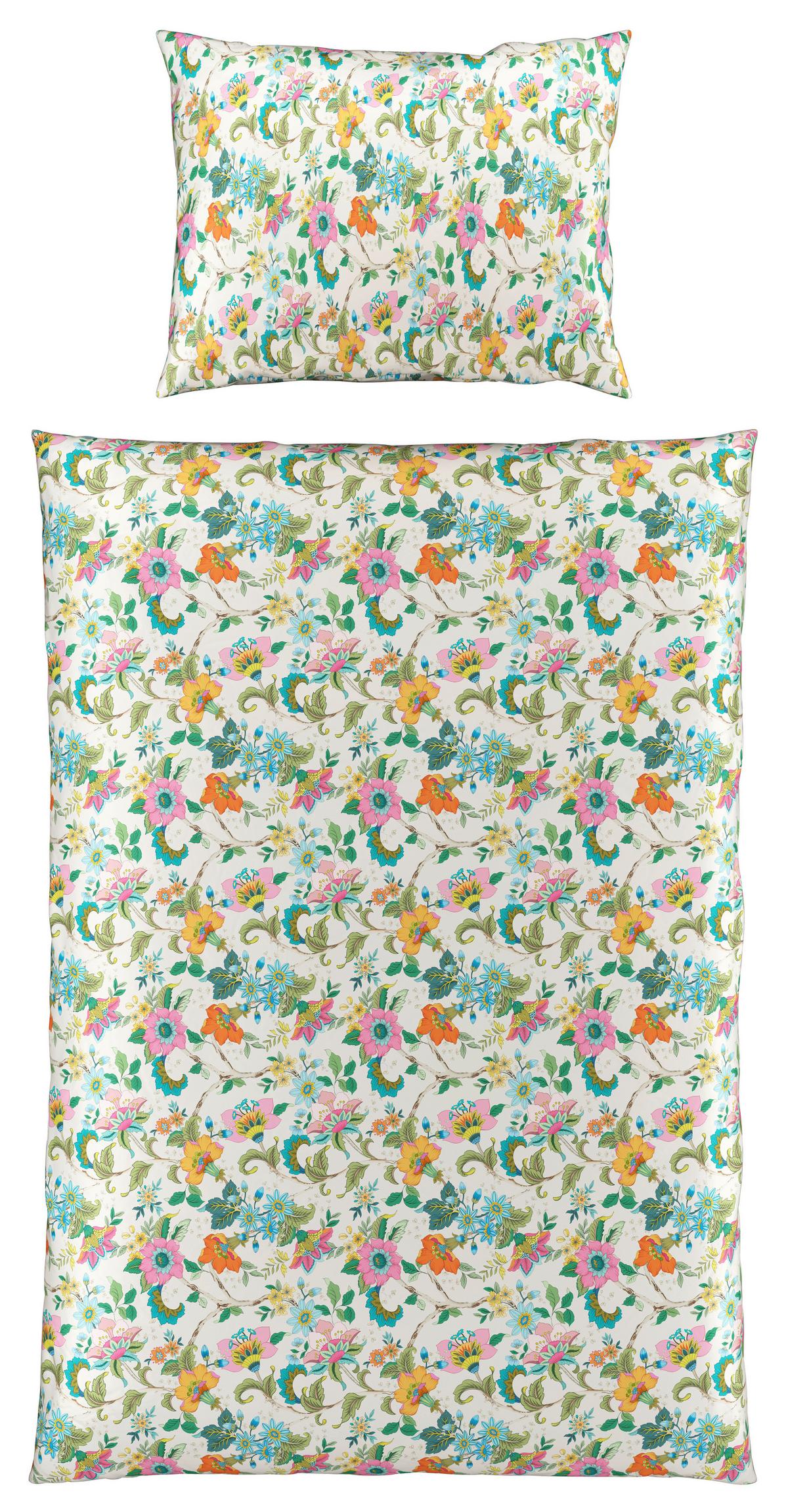 Povlečení Kamia allover, 70/90 140/200cm - růžová/tyrkysová, Romantický / Rustikální, textil (140/200cm) - Mömax