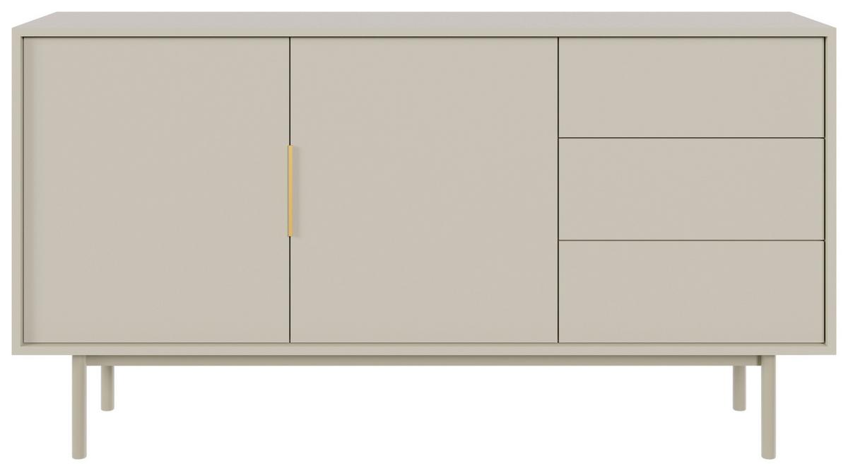 Široká komoda AVIV kašmír - kašmírová/barvy zlata, Design, kov/kompozitní dřevo (154/82/39cm) - Xora