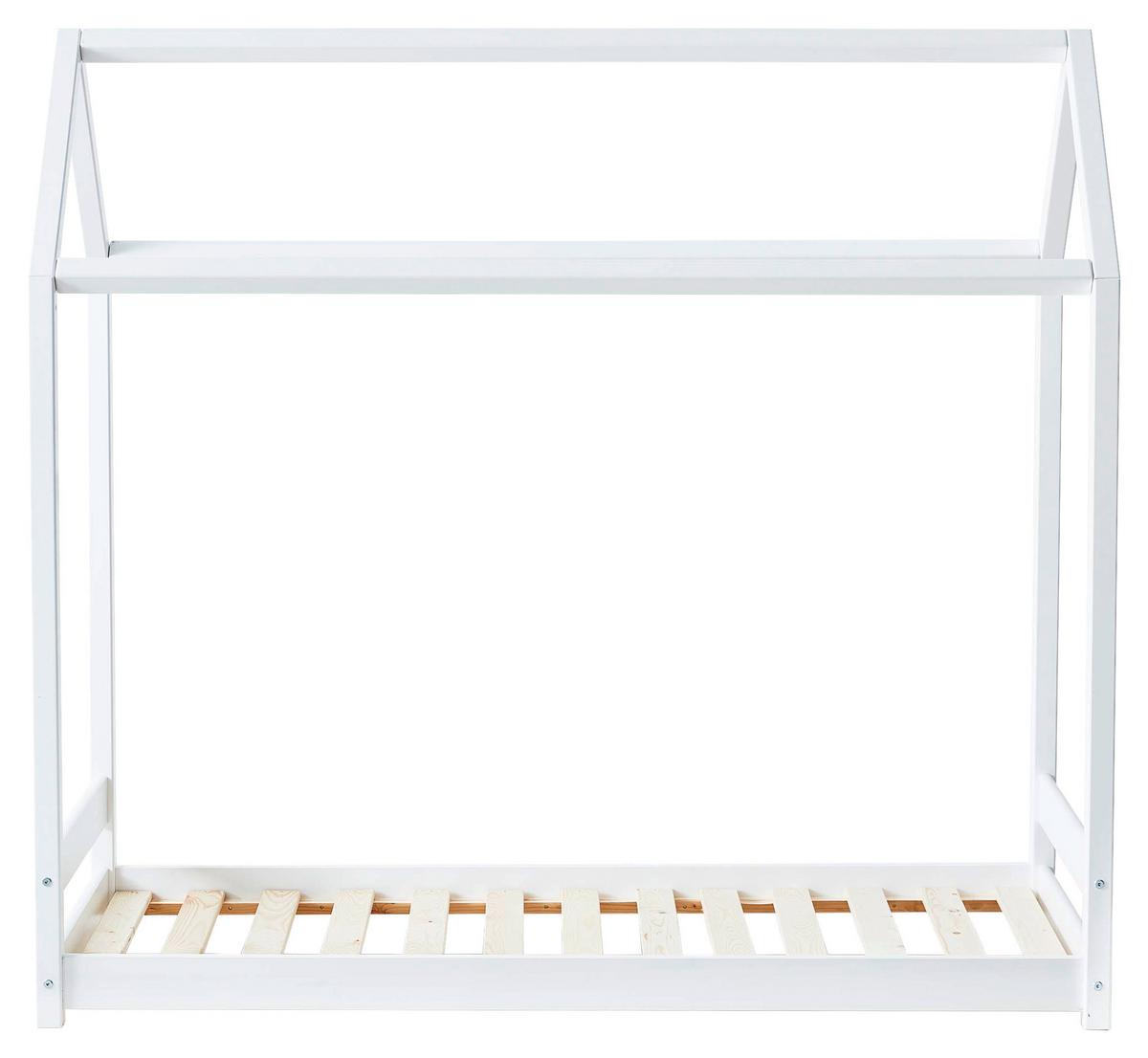 Hausbett Eco One Weiß, Lf: 70x160 cm - Weiß/Naturfarben, MODERN, Holz (70/160cm) - MID.YOU