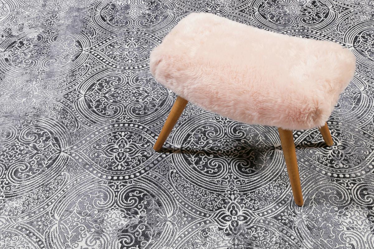 Webteppich Grace Grau 120x170 Cm - Grau, Design, Textil (120/170cm) - WECON HOME