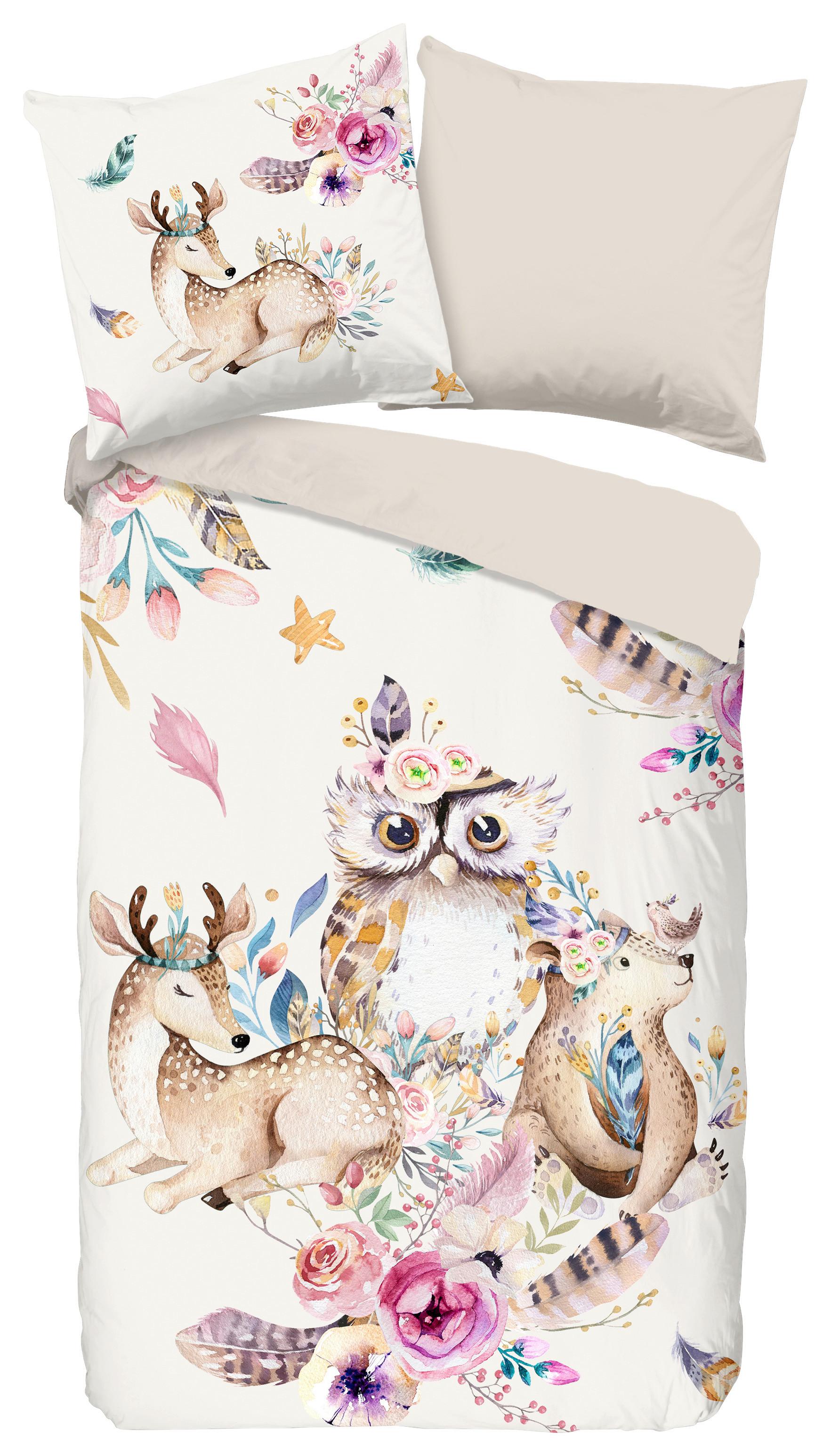 Jugendbettwäsche Meandra Multicolor 135x200 cm - Multicolor, Natur, Textil (135/200cm)