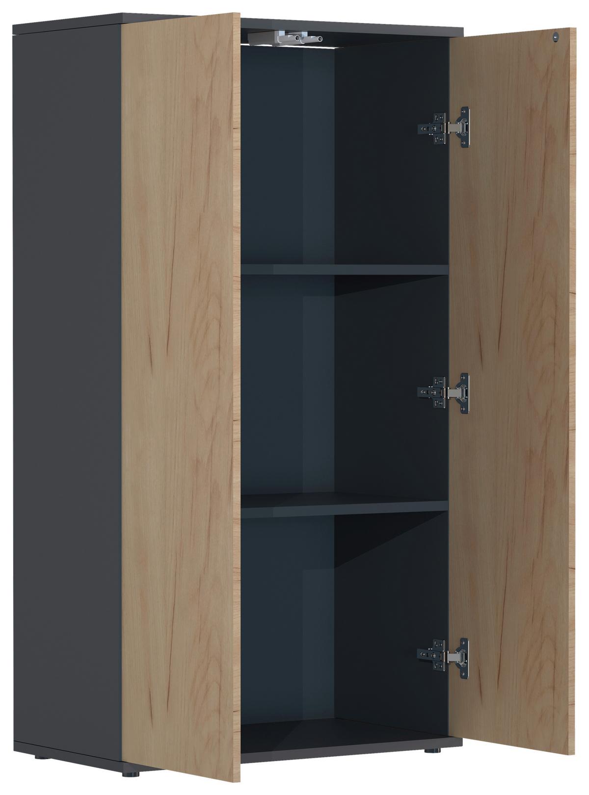 Kommode Dalrosa Anthrazit/honigeiche Dekor - Honigeiche/Anthrazit, MODERN, Holzwerkstoff (60/108/32cm) - MID.YOU