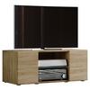 Tv-element Lowina B: 95 Cm Sonoma Eiche Dekor - Schwarz/Sonoma Eiche, KONVENTIONELL, Glas/Holzwerkstoff (95/40/36cm) - MID.YOU