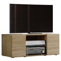 TV-Element Lowina B: 95 cm Sonoma Eiche Dekor - Schwarz/Sonoma Eiche, KONVENTIONELL, Glas/Holzwerkstoff (95/40/36cm) - MID.YOU