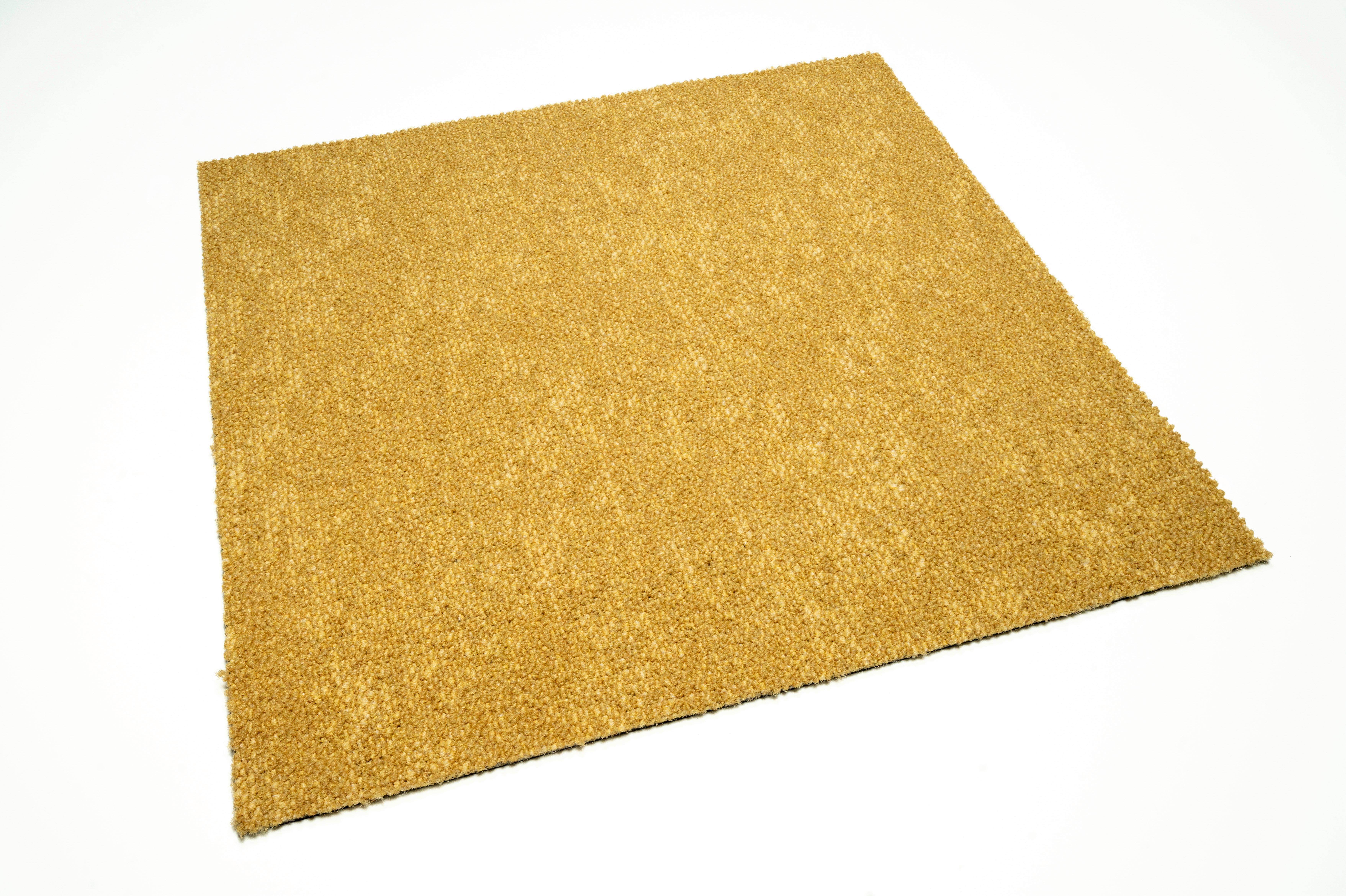 Teppichfliese Hellgelb Marble 50x50 cm Florhöhe 3 mm - Hellgelb, Basics, Textil (50/50cm)