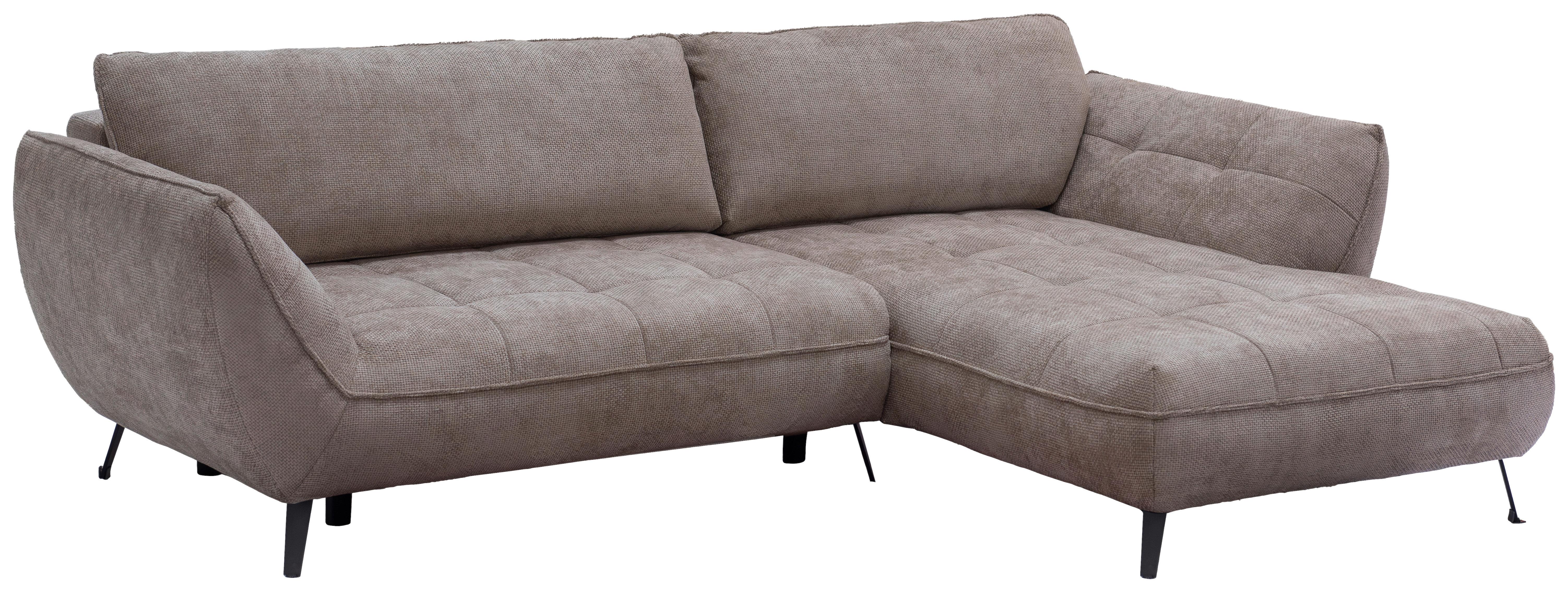 Ecksofa Samoa Hellbraun S: 282x187 cm - Hellbraun/Schwarz, Design, Textil (282/187cm) - Livetastic