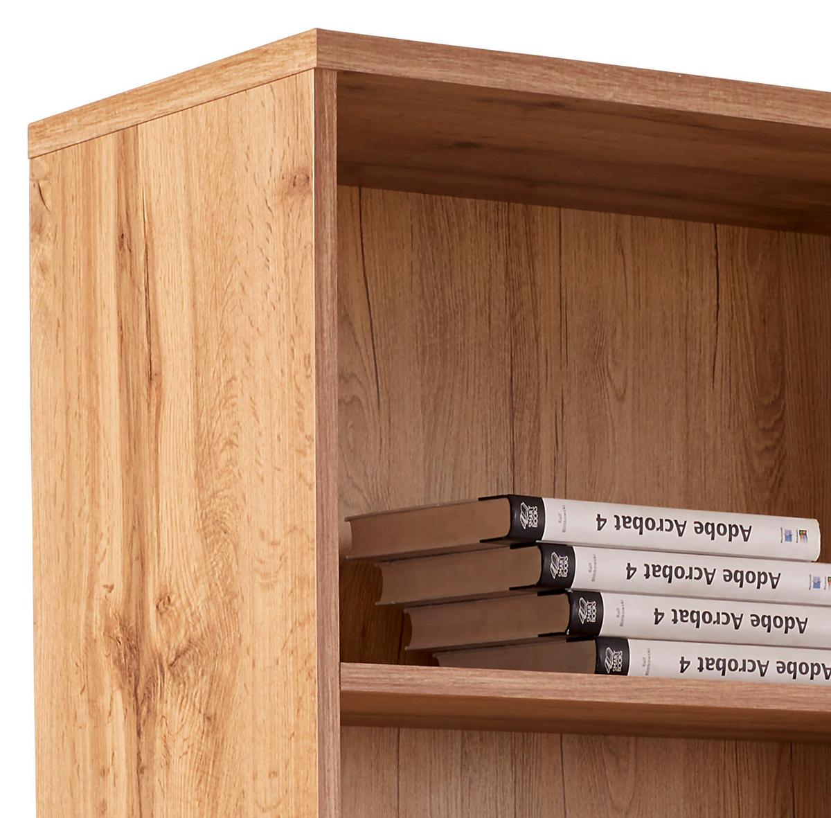 Regal 4-You New B 74 cm, Eiche Dekor - Eichefarben/Schwarz, MODERN, Holzwerkstoff (74/189,5/34,6cm)