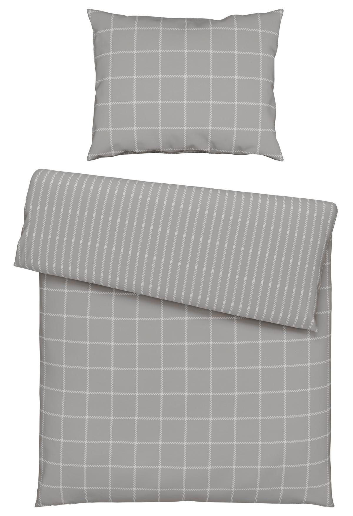 POSTEĽNÁ BIELIZEŇ KARO ALLOVER - svetlosivá, Konventionell, textil (140/200cm) - Mömax