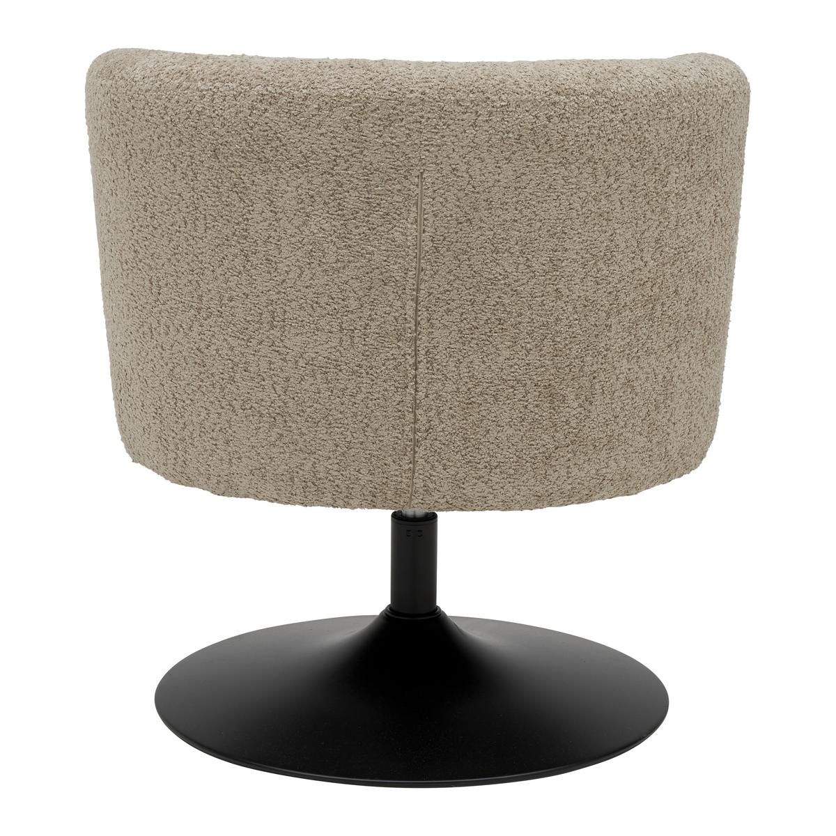 Otočná stolička GIRO, sivobéžová ženilka, max.120 kg - čierna/sivobéžová, Modern, kov/textil (67/68/73cm) - Premium Living