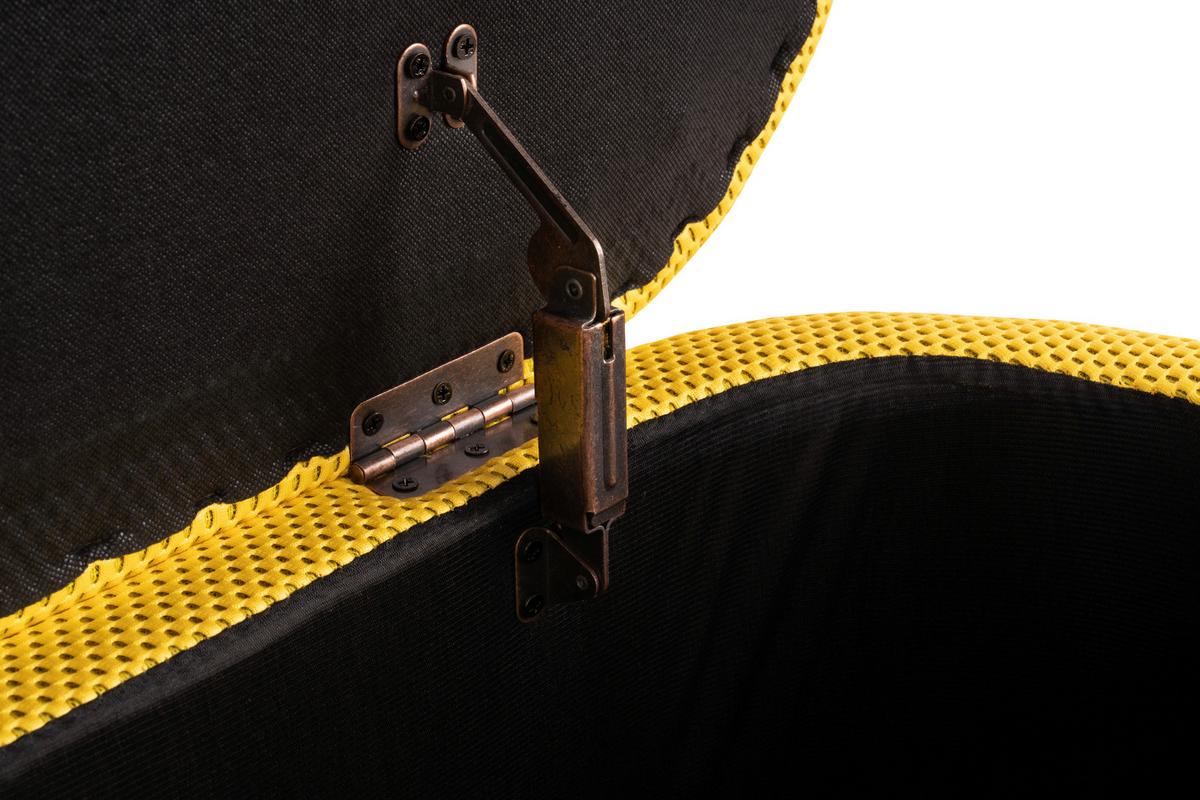 Sitzbank Carla Gelb, mit Stauraum, L: 95 cm - Gelb/Schwarz, Design, Textil/Metall (95/36/43cm)