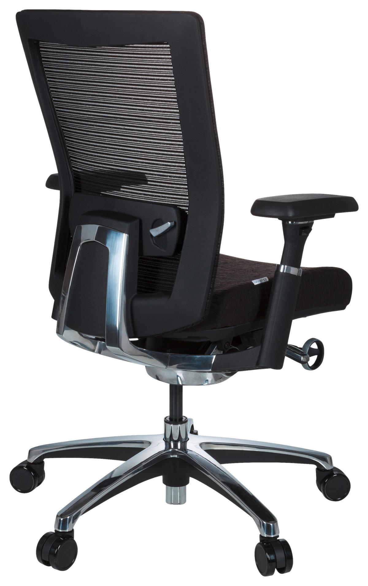 Bürostuhl Nova Pro Alu Armstützen Schwarz - Chromfarben/Schwarz, MODERN, Kunststoff/Textil (65/101/60cm) - MID.YOU