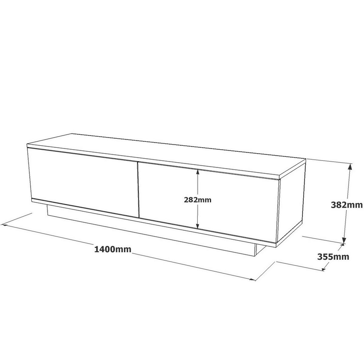 LOWBOARD Schwarz B: 140cm - Schwarz, Design, Holzwerkstoff (140/38.2/35.5cm) - MID.YOU