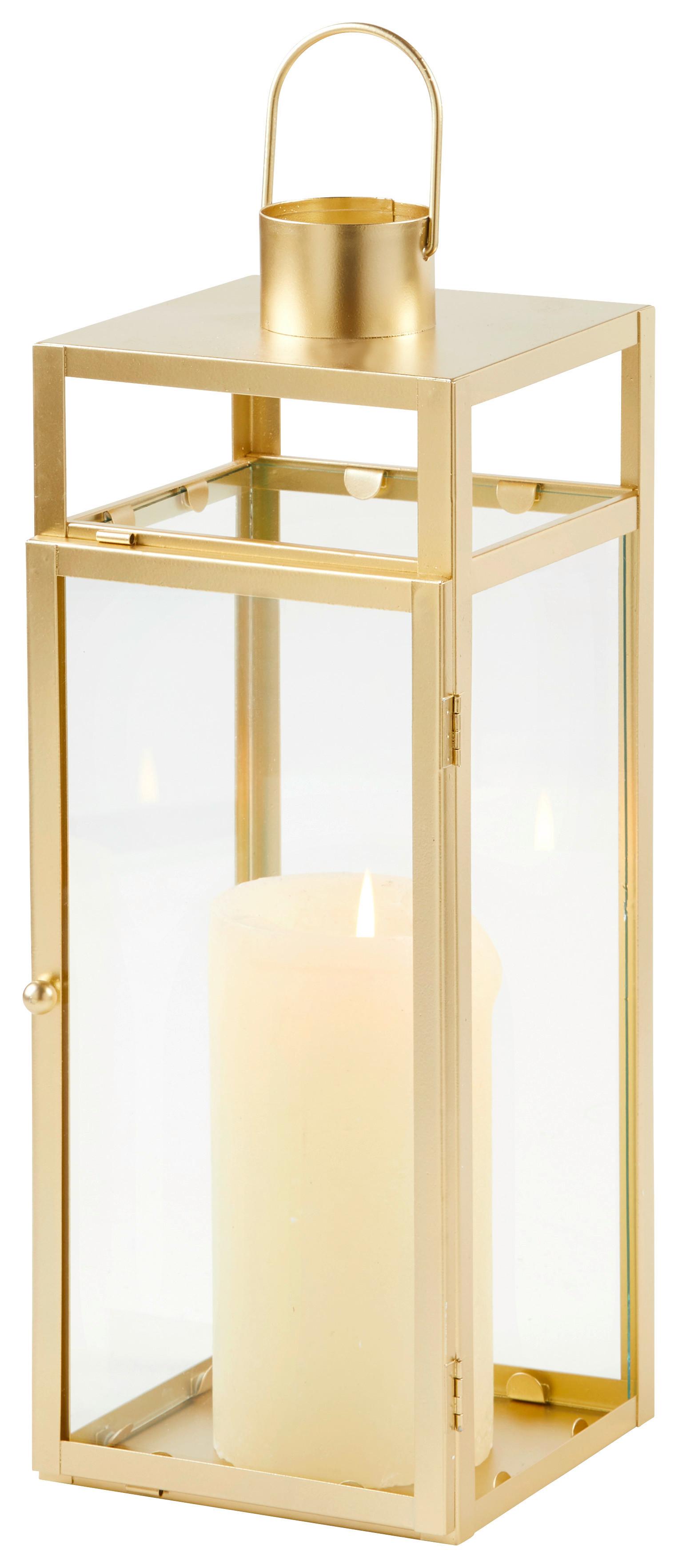 Lampáš Lights, V: 54cm - zlatá, Romantický / Vidiecky, kov/sklo (17/54/16cm) - Modern Living
