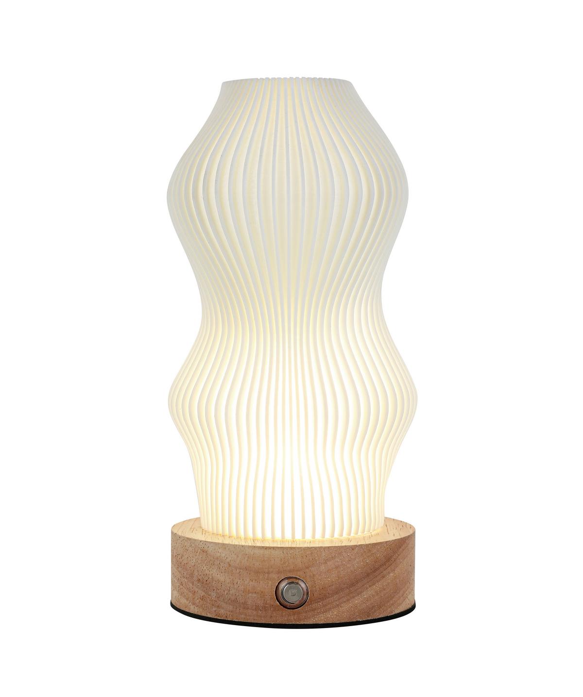 NABÍJATEĽNÁ STOLNÁ LAMPA GIRTL - biela/prírodná farba, Modern, kov/drevo (14cm) - Mömax