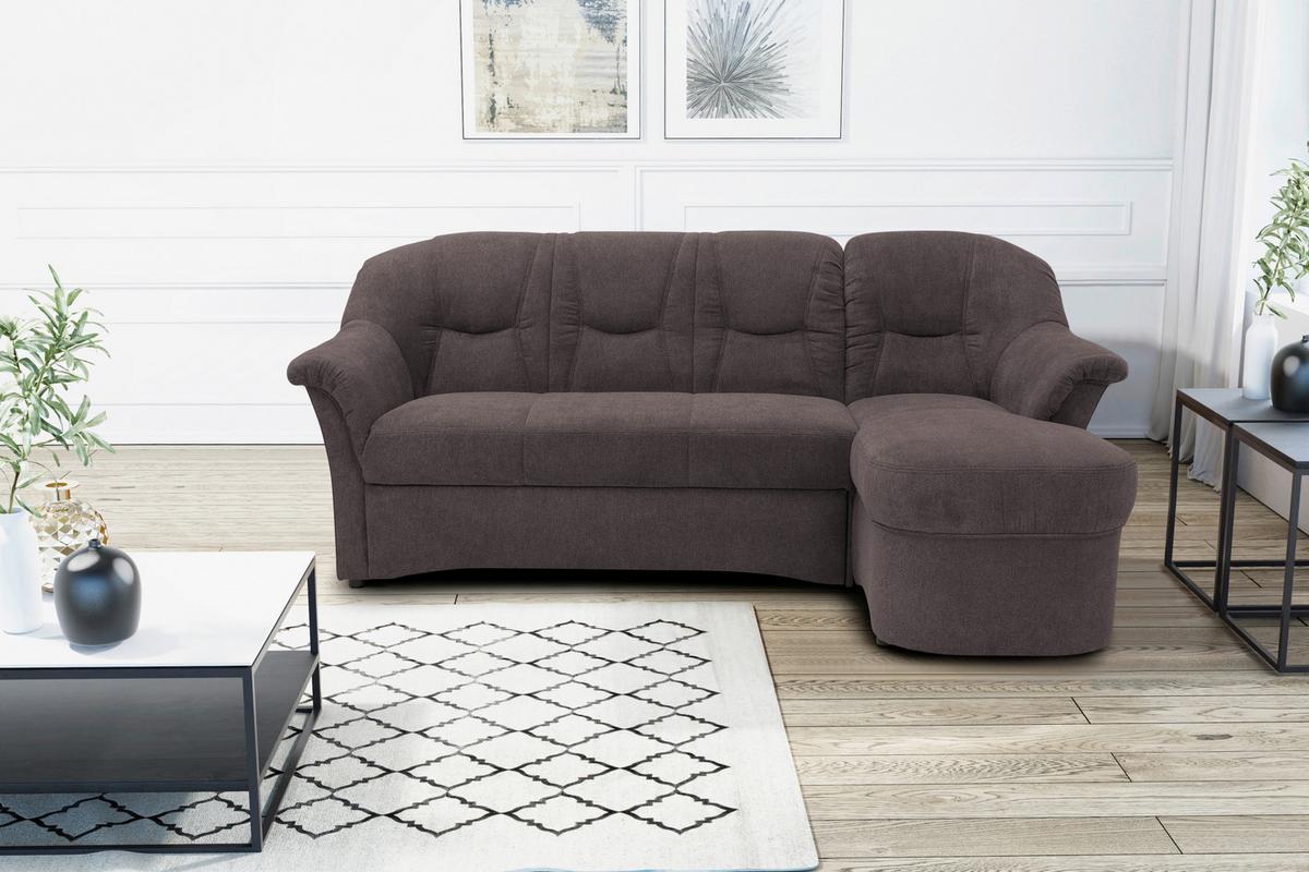 Ecksofa Sarafina - Greige/Schwarz, KONVENTIONELL, Textil (232/146cm) - MID.YOU