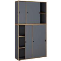 Aktenschrank Salia Anthrazit, Honigeiche B:100 Cm - Honigeiche/Anthrazit, Design, Holzwerkstoff (100/183/37cm) - MID.YOU