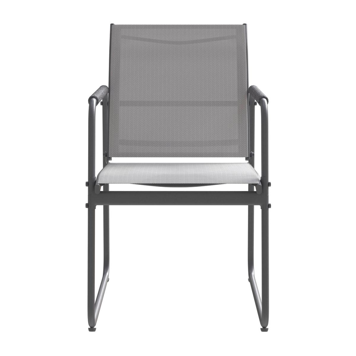 Balkonset Braga - Anthrazit/Hellgrau, MODERN, Textil/Metall - Beldano