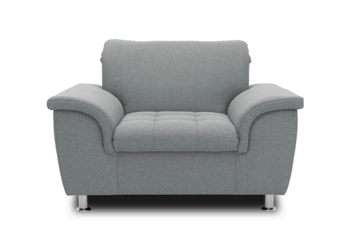 Polstersessel Franzi Grau - Chromfarben/Grau, KONVENTIONELL, Textil (120/81/105cm) - MID.YOU