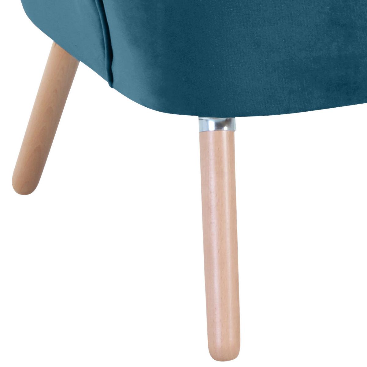 Polsterstuhl Alessandro Petrol, Holz-Beine - Buchefarben/Petrol, Design, Textil (70/80/66cm) - Max Winzer