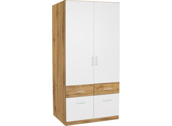KLEIDERSCHRANK Aalen Extra, 91cm - Eichefarben/Weiß, KONVENTIONELL, Holzwerkstoff (91/197/54cm) KLEIDERSCHRANK Aalen Extra, 91cm - Eichefarben/Weiß, KONVENTIONELL, Holzwerkstoff (91/197/54cm)
