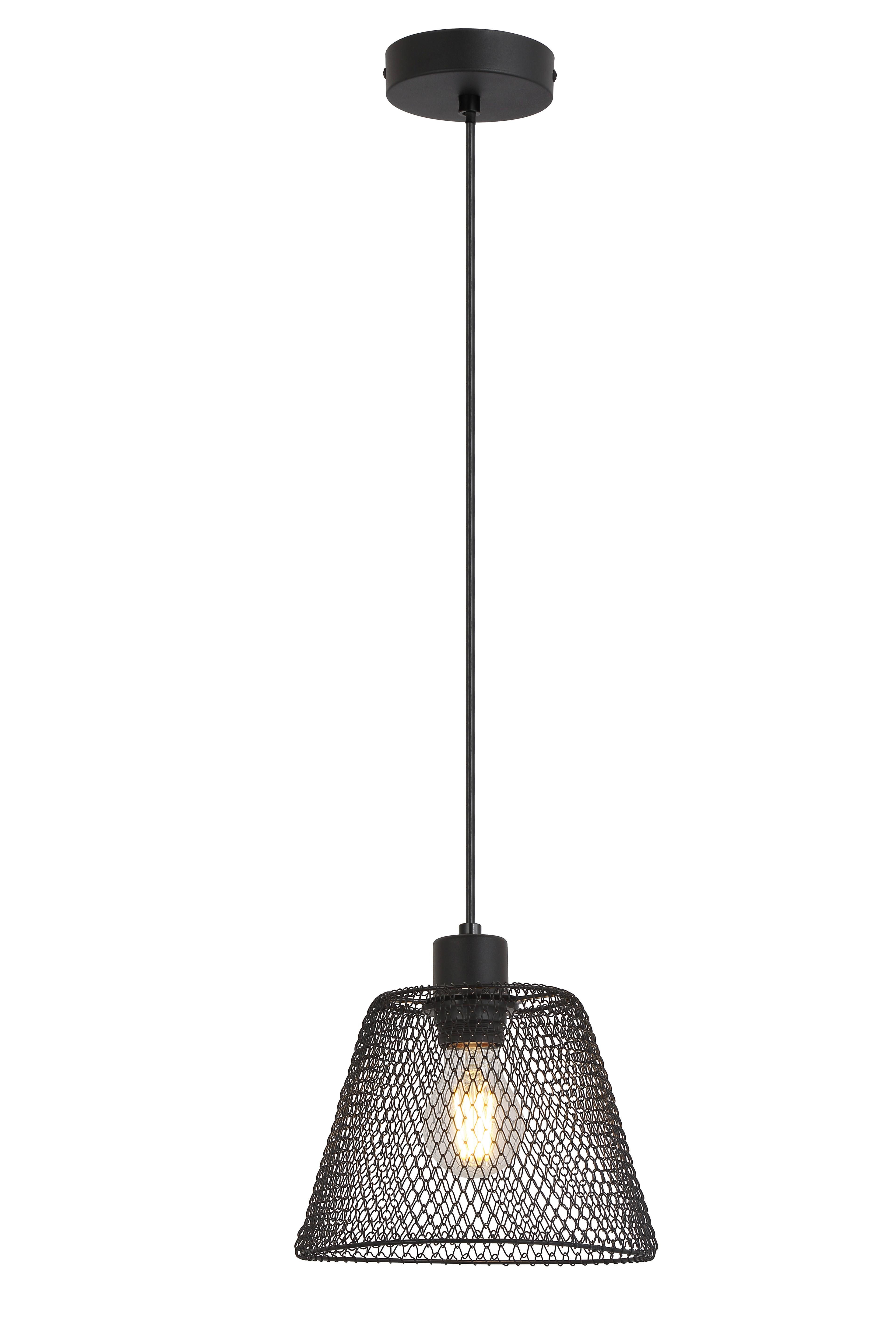 Závesné svietidlo YLVIE, 1xE27 max. 40W - čierna, Modern, kov/plast (20/120cm) - Based