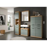 Badezimmer Scout Eiche Artisan Dekor Graugrün - Schwarz/Eiche Artisan, MODERN, Glas/Holzwerkstoff (191cm) - MID.YOU