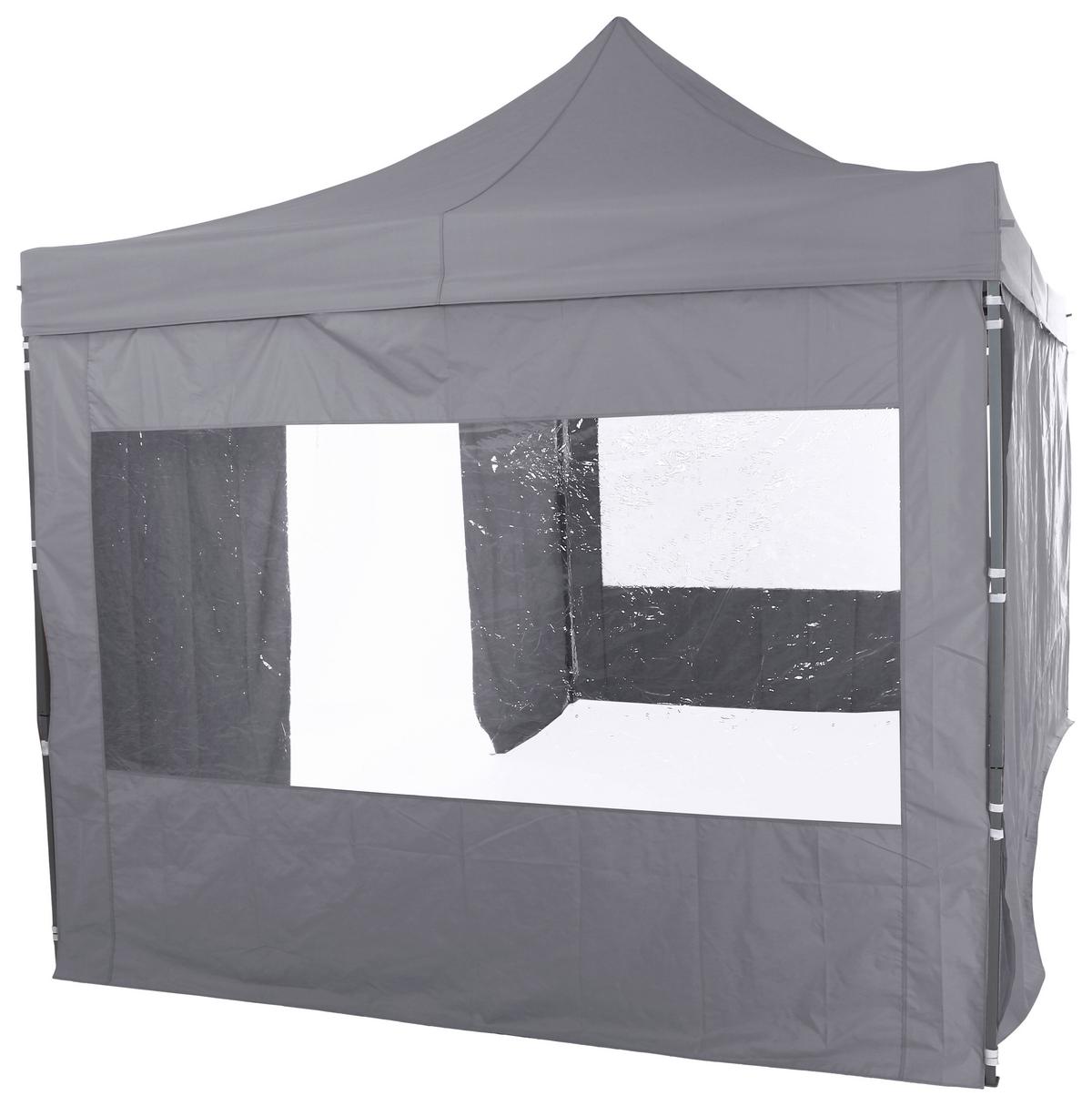 Pavillon L30550 450x300 cm Mit Seitenwände - Grau, KONVENTIONELL, Textil/Metall (450/330/300cm) - Siena Garden